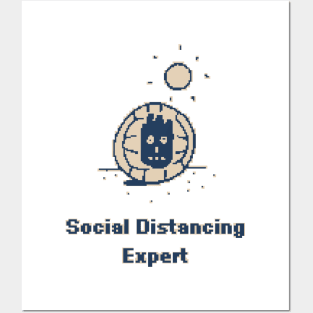 Social Distancing Expert - 1bit Pixel Art Posters and Art